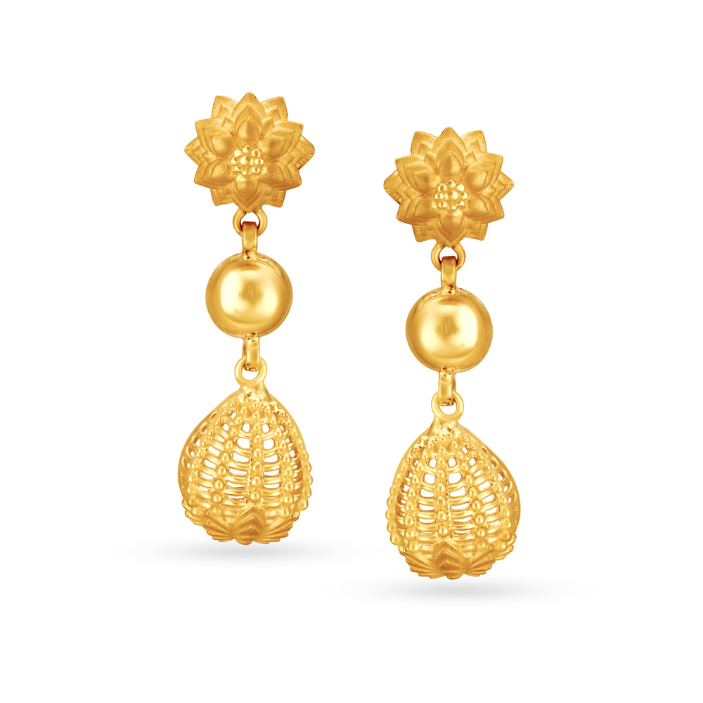 Elegant Floral Motif Gold Necklace Set