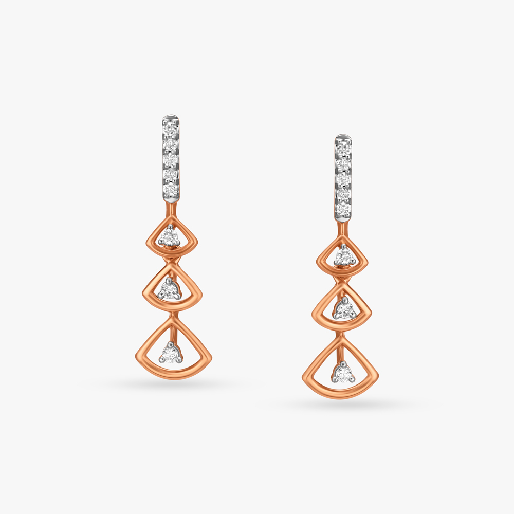 Prism Drape Diamond Drop Earrings,,hi-res image number null