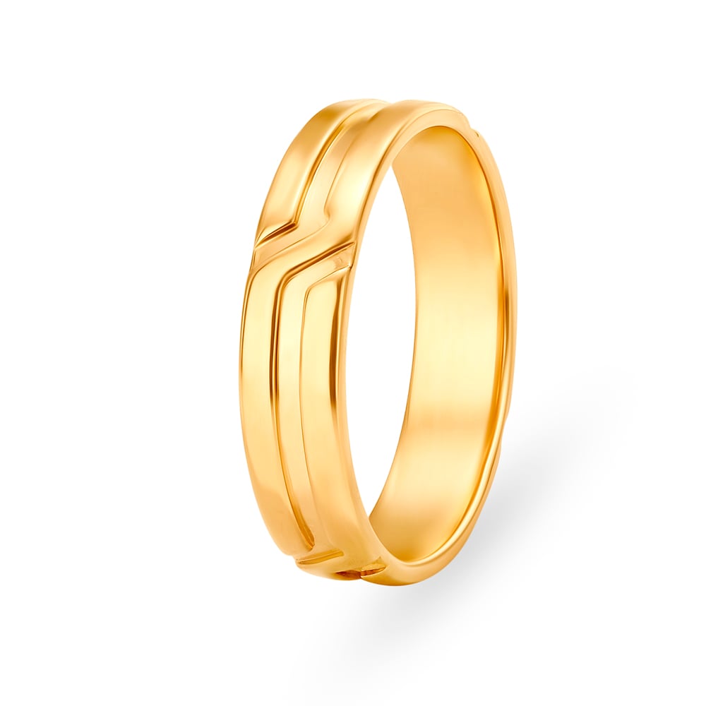 

Impressive 22 Karat Yellow Gold Stacked Pattern Finger Ring