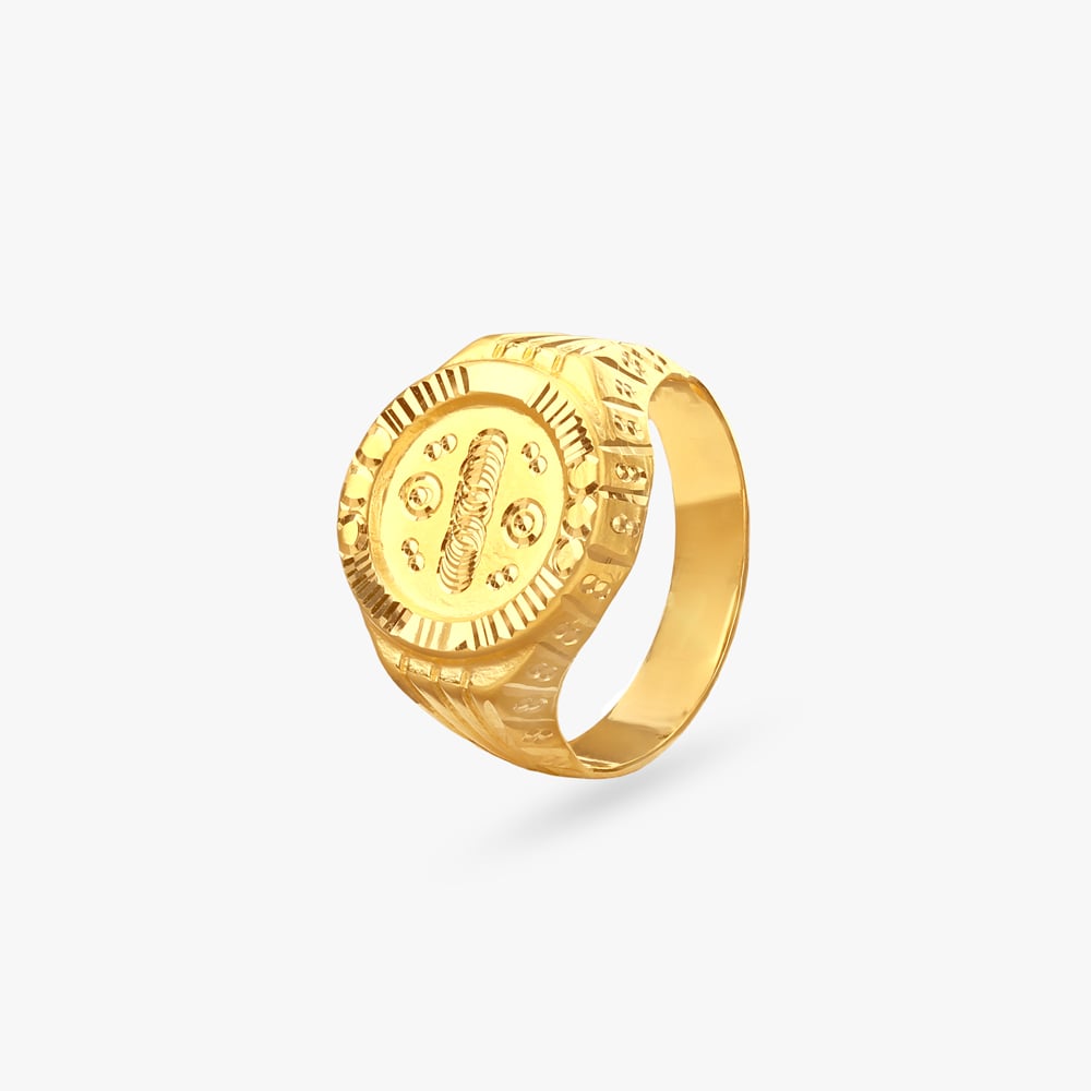 Royal Creed Gold Ring for Men,,hi-res image number null