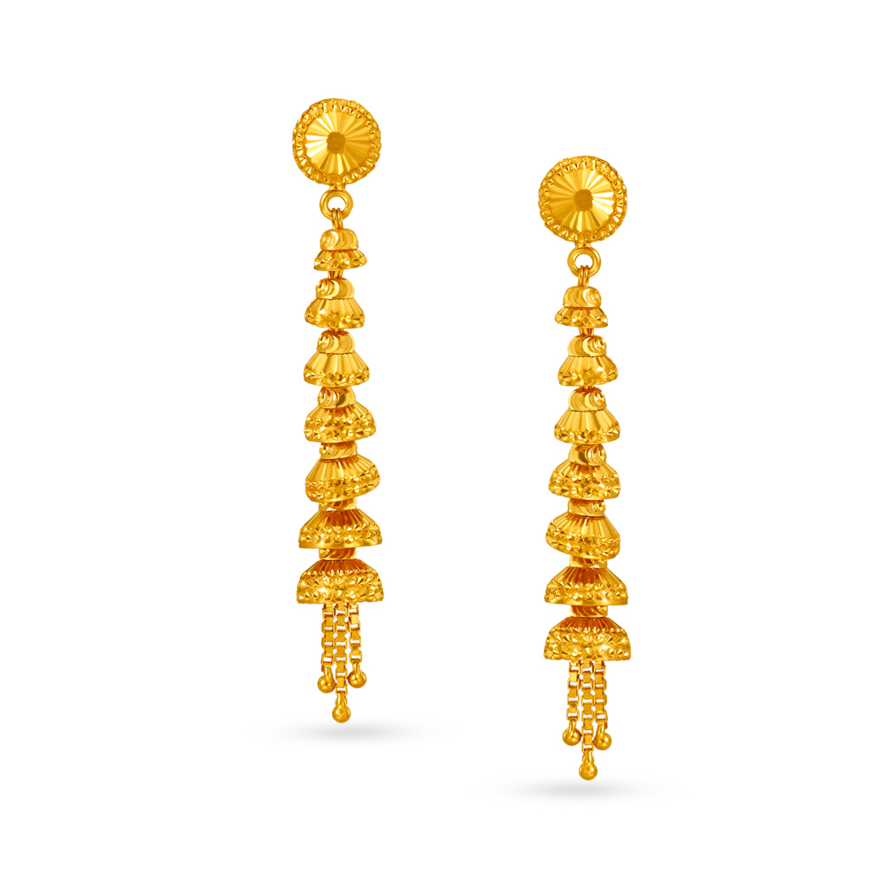 Traditional Dainty Gold Multi Layer Jhumkas,,hi-res image number null