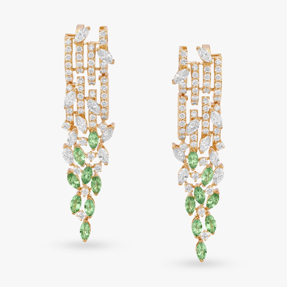 Verdant Vogue Diamond Drop Earrings,,hi-res image number null
