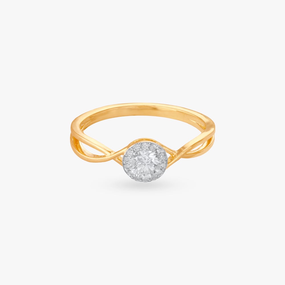 Delicate Halo Diamond Finger Ring,,hi-res image number null