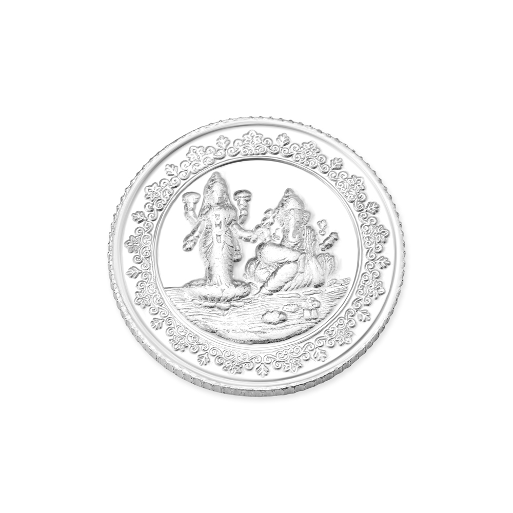 

5 Grams Lord Ganesha and Goddess Laxmi Silver Coin