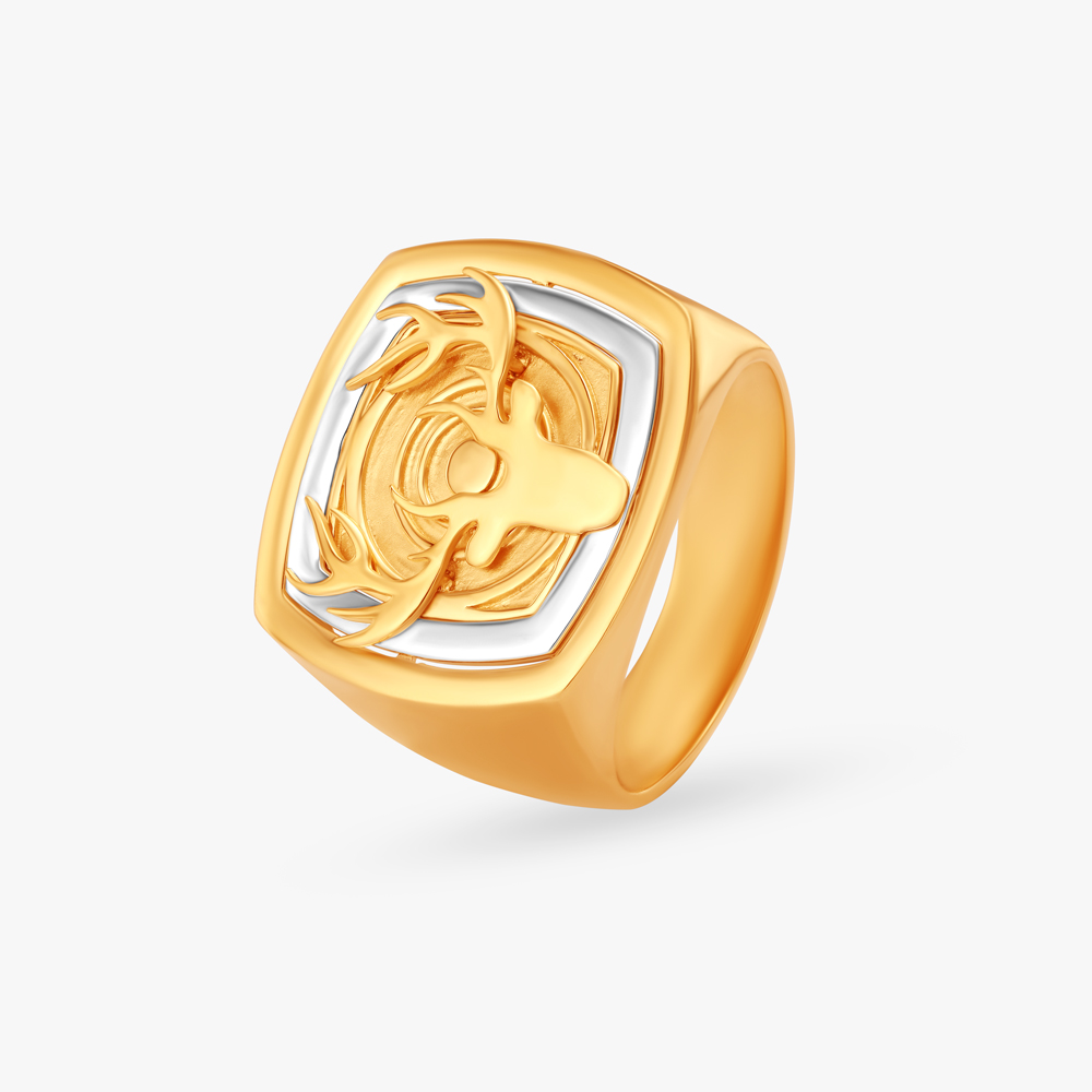 Hefty Men's Signet Ring Crafted of Fine Gold