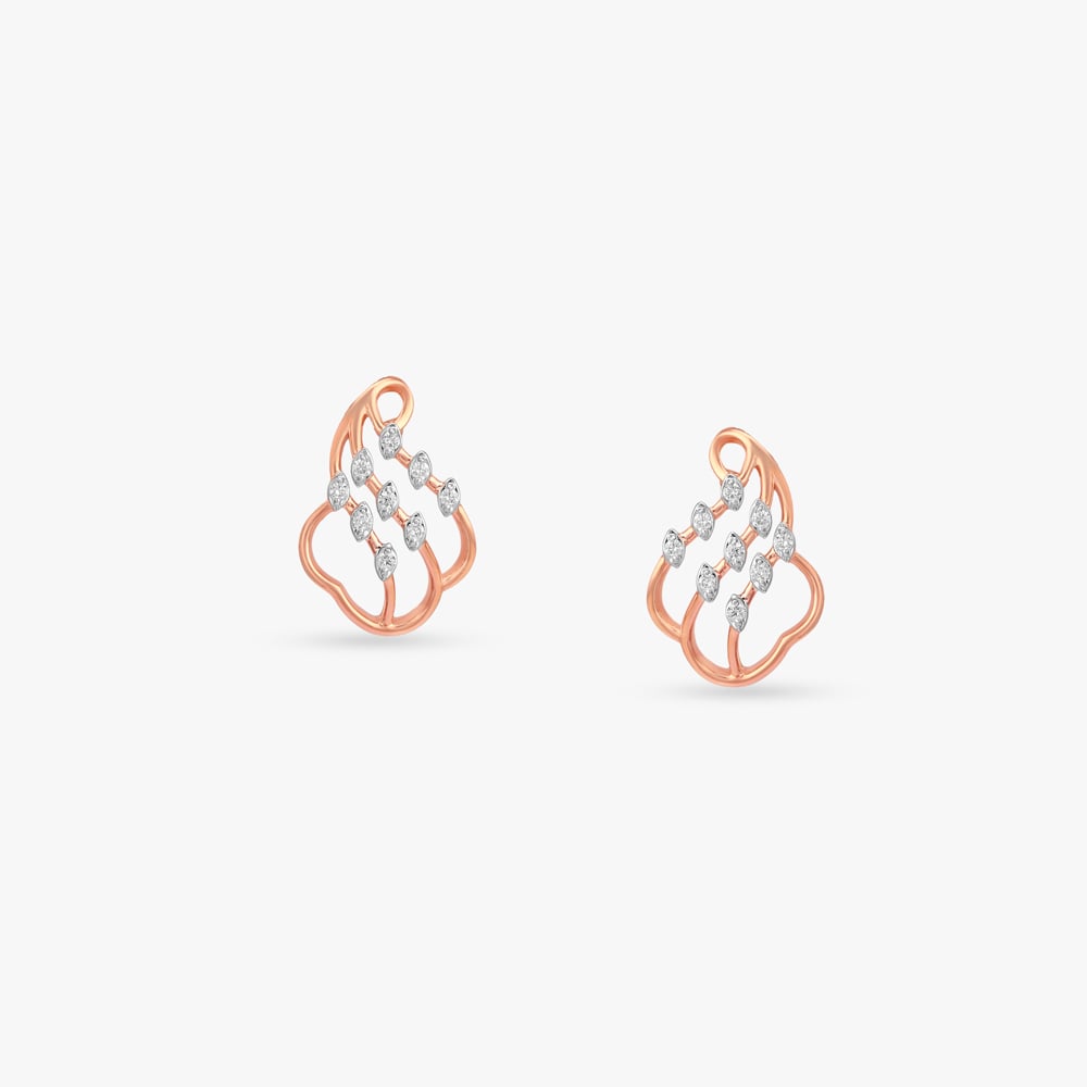 Flowing Vine Diamond Stud Earrings,,hi-res image number null