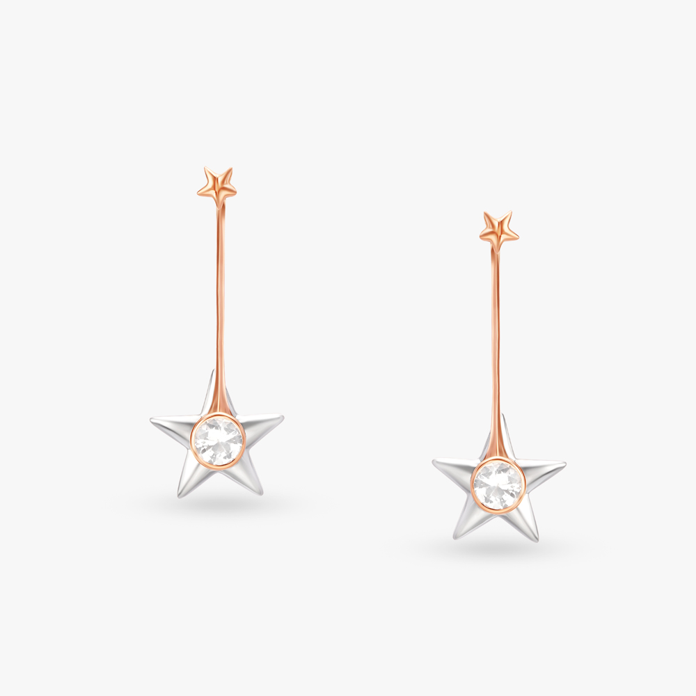 Shooting Star Gold Drop Earrings,,hi-res image number null