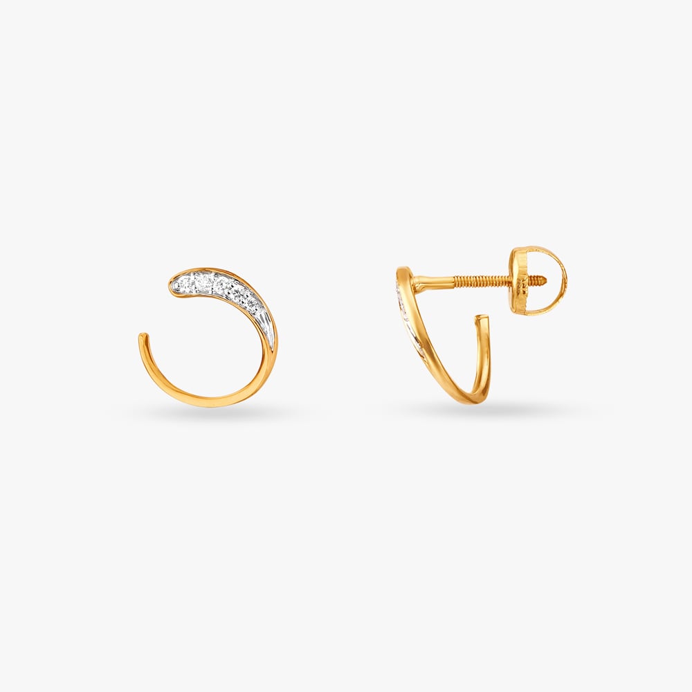 Edgy Minimal Diamond Stud Earrings,,hi-res image number null
