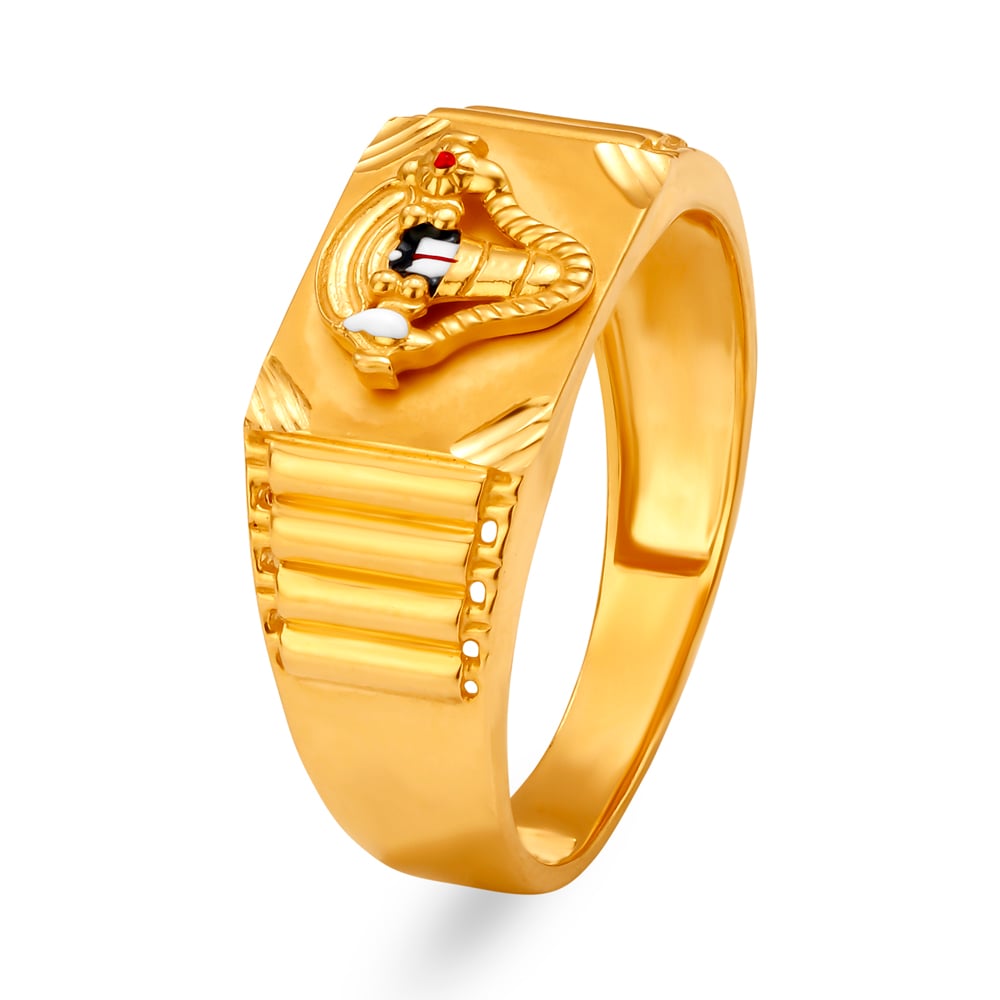 Revered 22 Karat Yellow Gold Balaji Finger Ring,,hi-res image number null