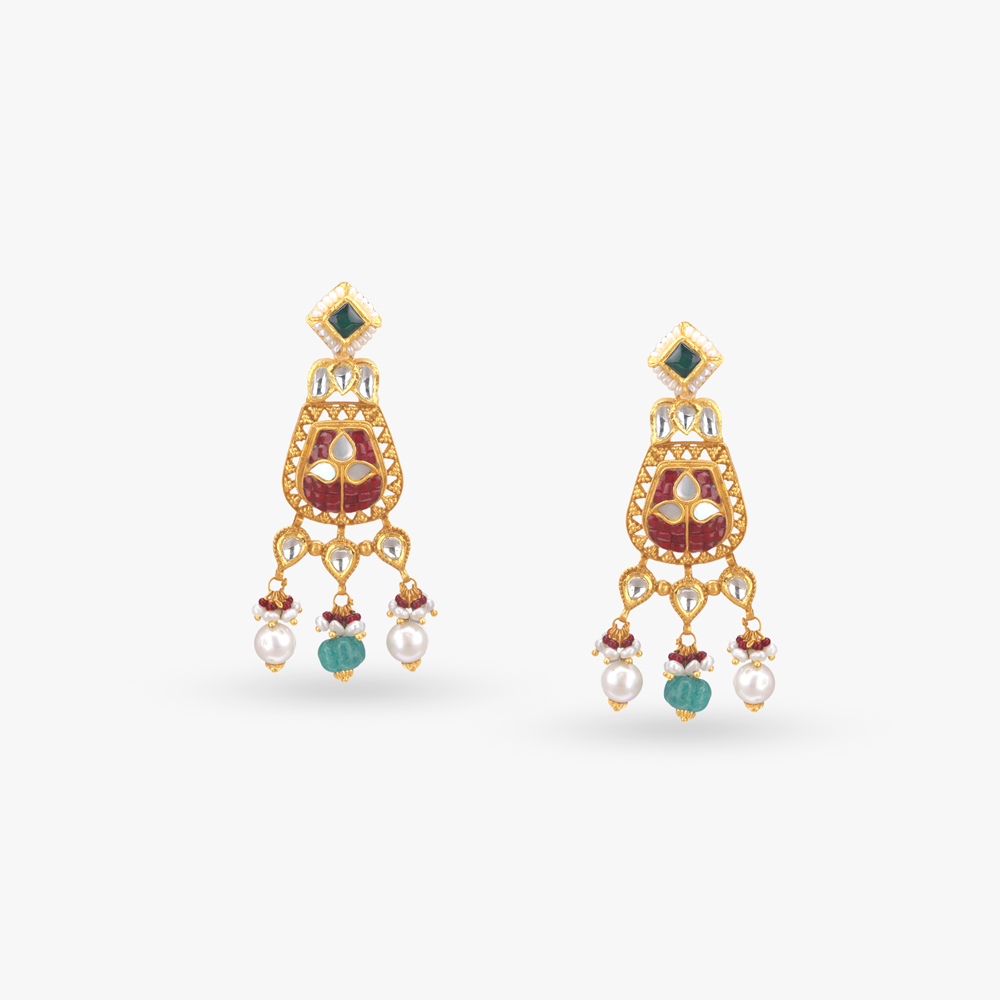 Gulaabo Rosette Gold Necklace set,,hi-res image number null