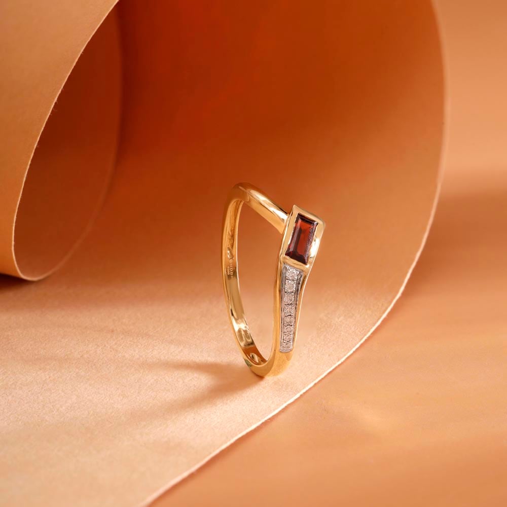 Crimson Arc Diamond Ring,,hi-res image number null