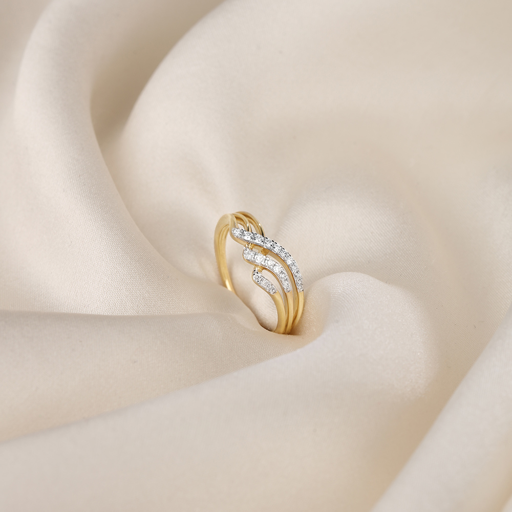 Draped Radiance 14 Kt Gold & Diamond Ring,,hi-res image number null