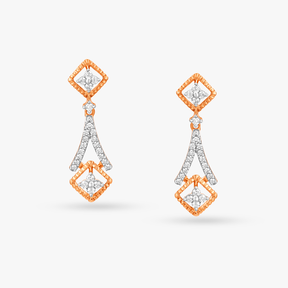White Chandelier Diamond Drop Earrings,,hi-res image number null
