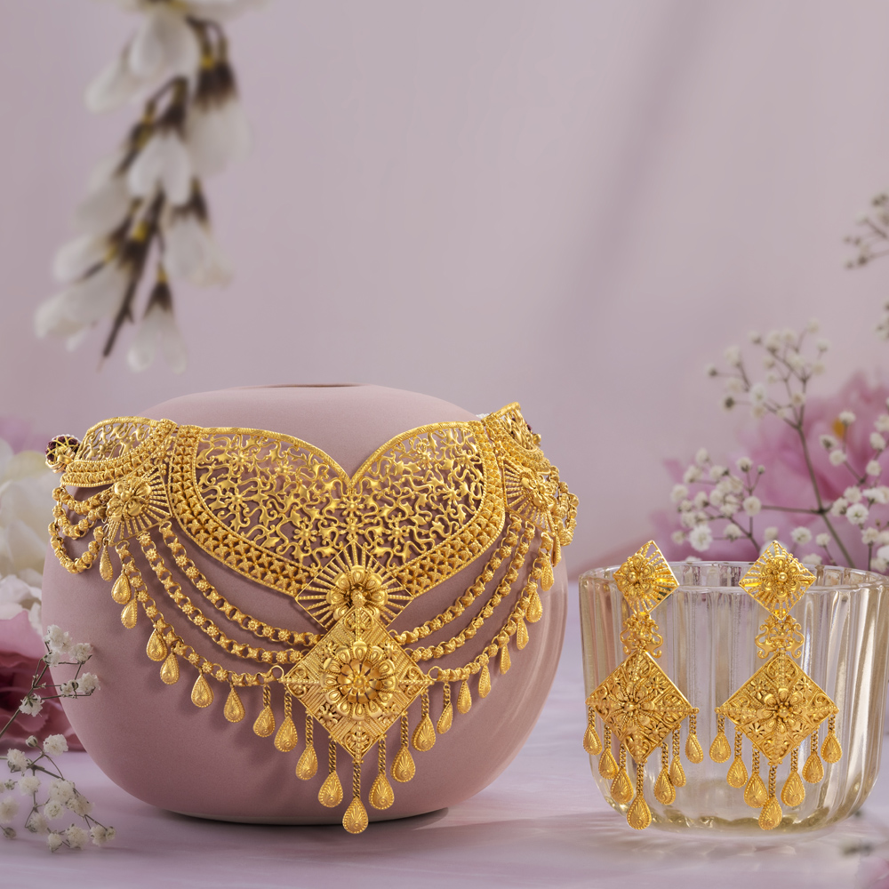 Majestic Peacock Gold Necklace Set,,hi-res image number null