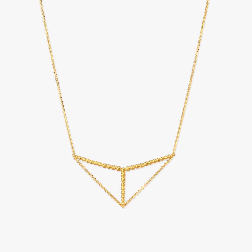 

Triangle Bead Gold Necklace