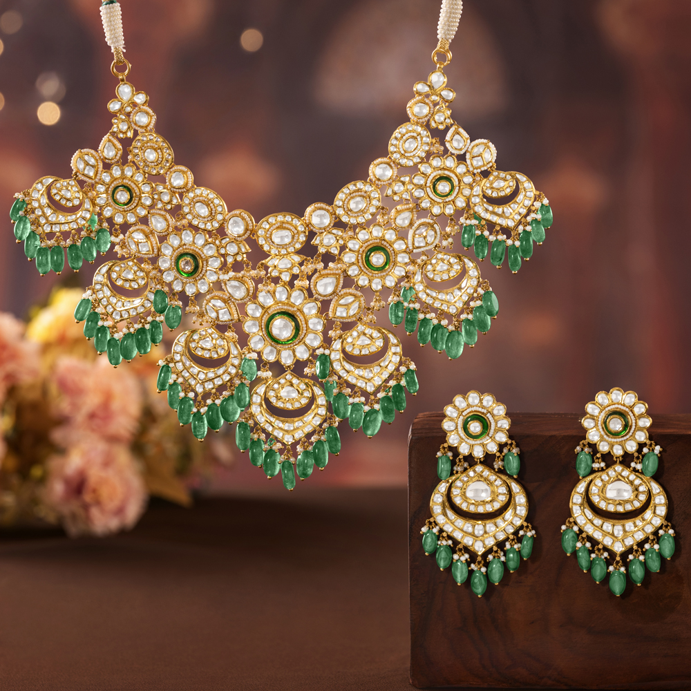 Kundan Crown Gold Necklace Set,,hi-res image number null