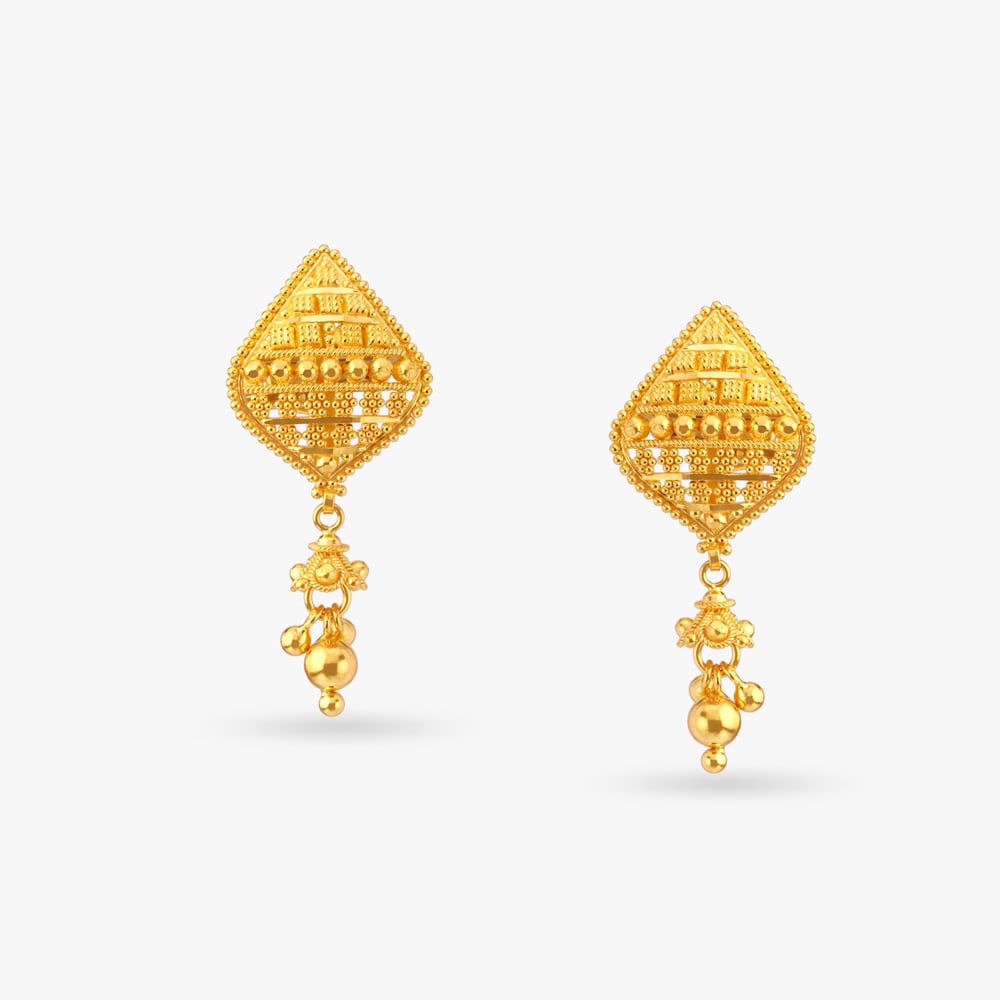 Ornate Gold Drop Earrings,,hi-res image number null