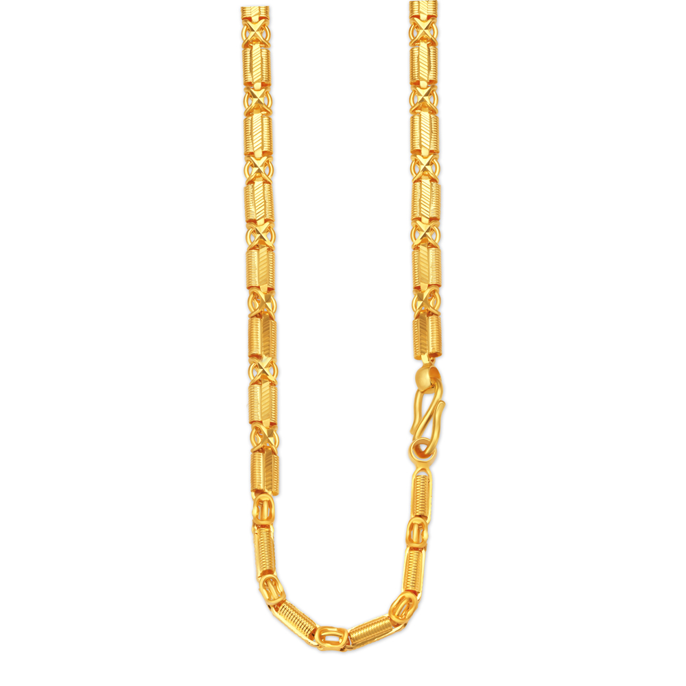 Textured Gold Chain for Men,,hi-res image number null