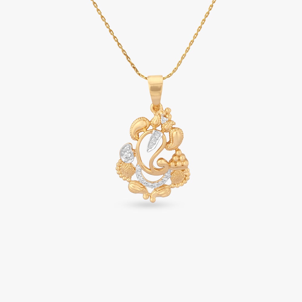 Auspicious Ganesha Diamond Pendant,,hi-res image number null
