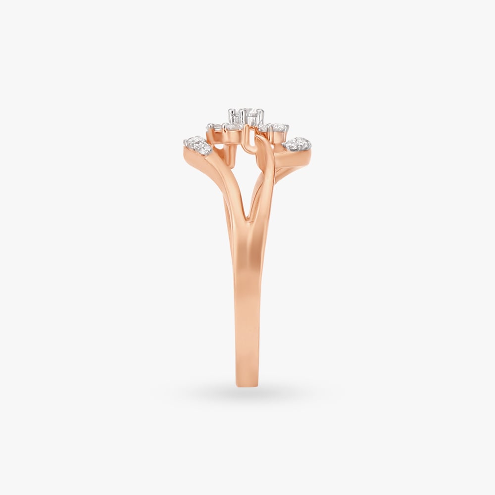 Whimsical Floral Diamond Finger Ring,,hi-res image number null