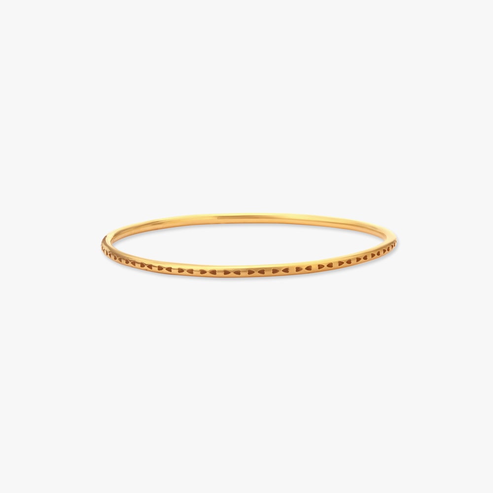 Elegant Heart Gold Bangles,,hi-res image number null