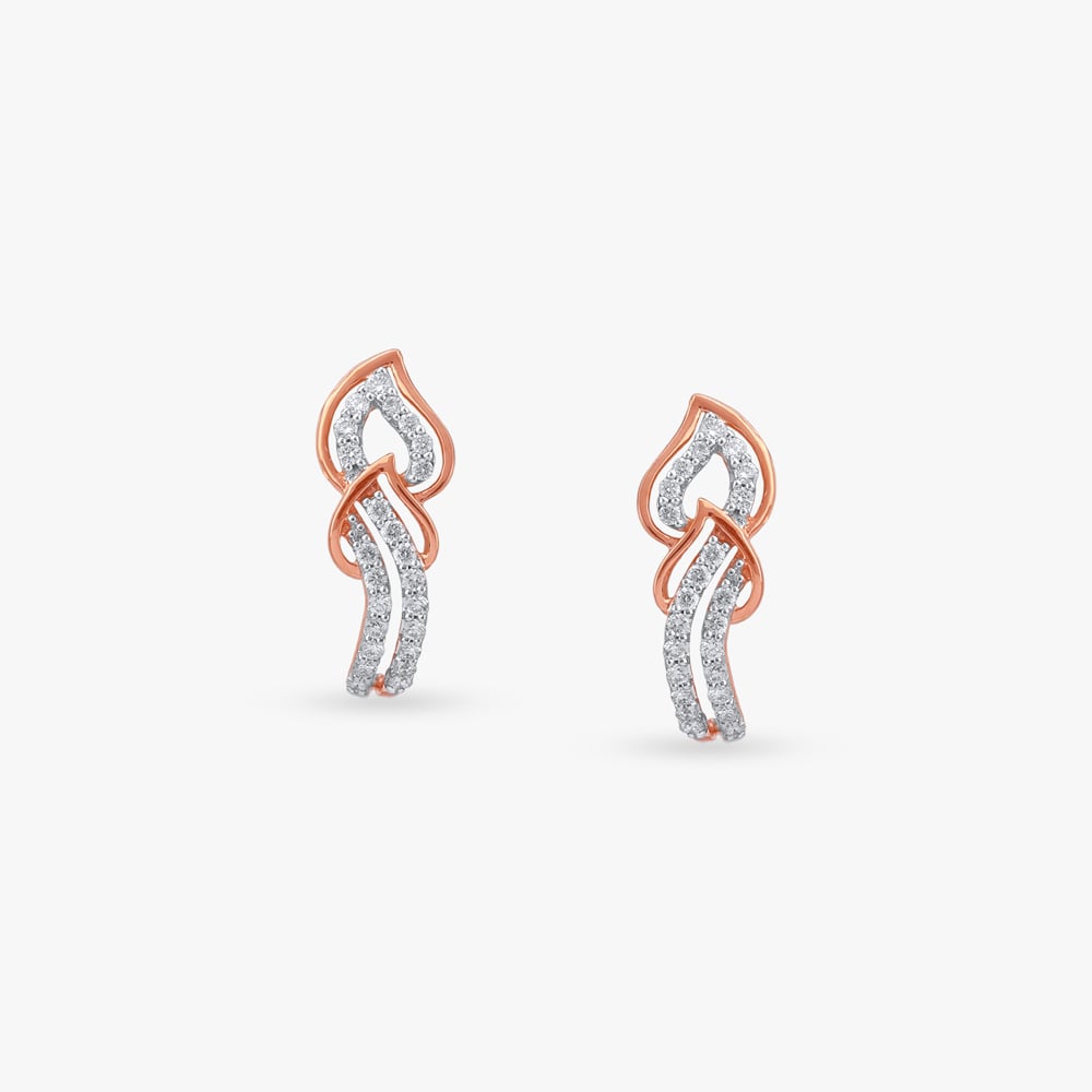 Wavy Luxe Diamond Stud Earrings,,hi-res image number null