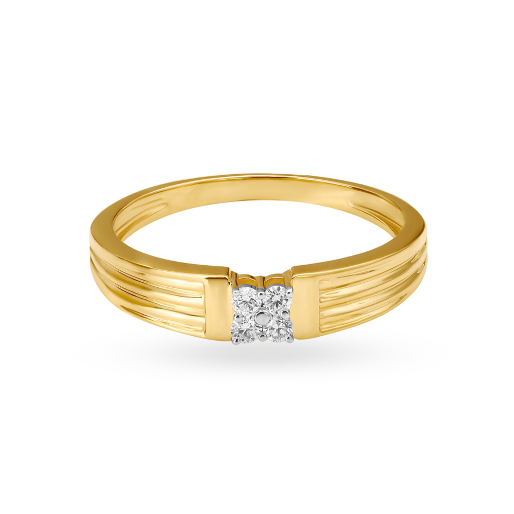 Elegant Yellow Gold And Diamond Finger Ring,,hi-res image number null