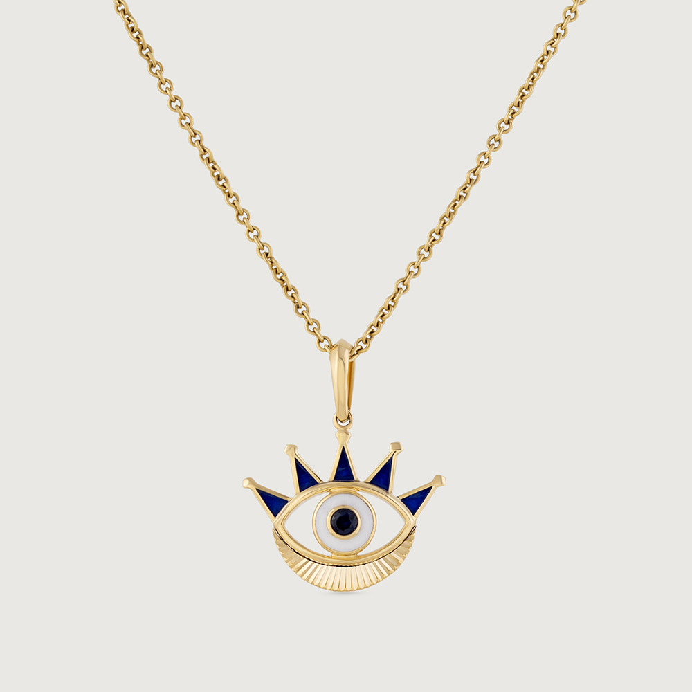 Royal Gaze Evil Eye Gold Pendant,,hi-res image number null