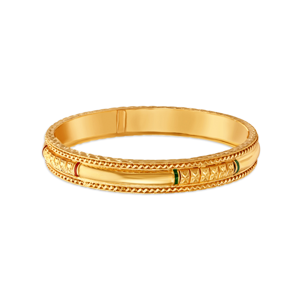 Gleaming 22 Karat Yellow Gold Bar Bangle,,hi-res image number null