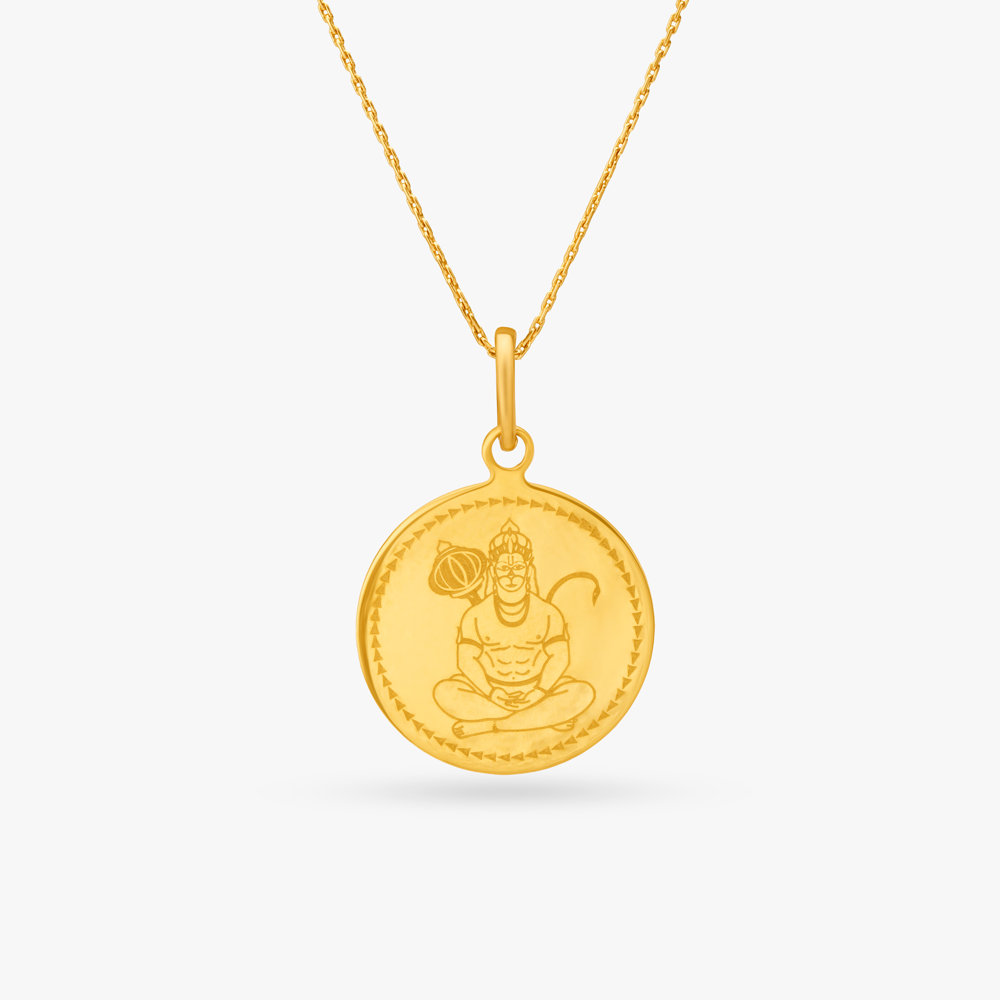 Divine Lord Hanuman Gold Coin Pendant