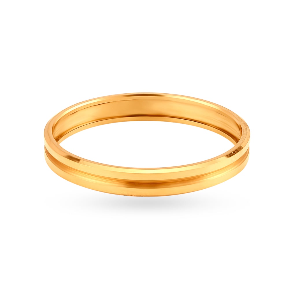 

Sleek 22 Karat Yellow Gold Band Finger Ring