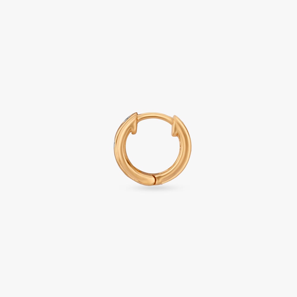 Triple Impact Diamond Hoop Earring For Men,,hi-res image number null