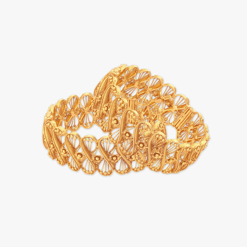 Kolka Symphony Choor Gold Bangles,,hi-res image number null
