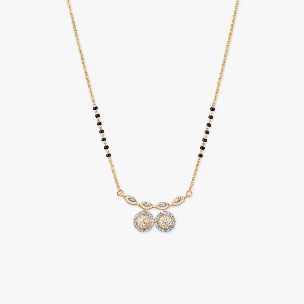 Twin Swirl Diamond Watti Mangalsutra,,hi-res image number null