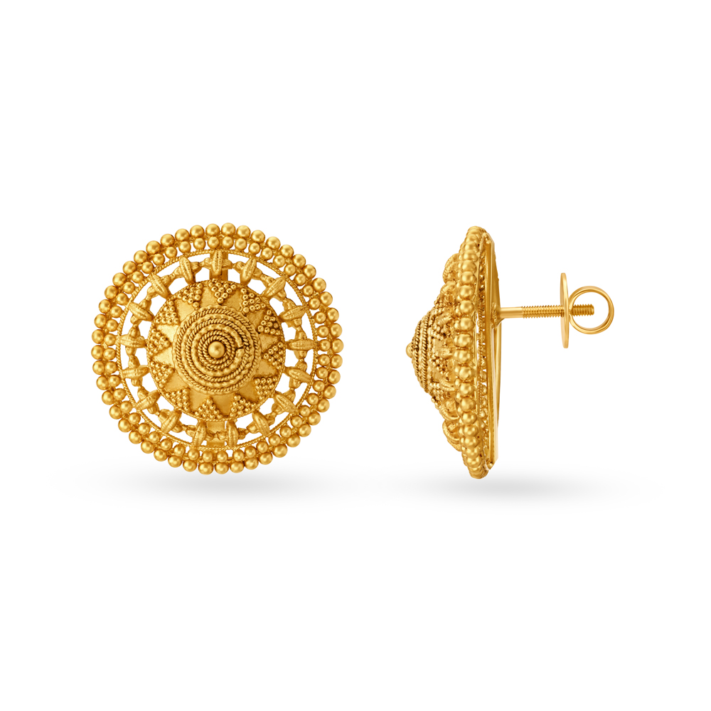 Intricate Floral Gold Necklace Set,,hi-res image number null