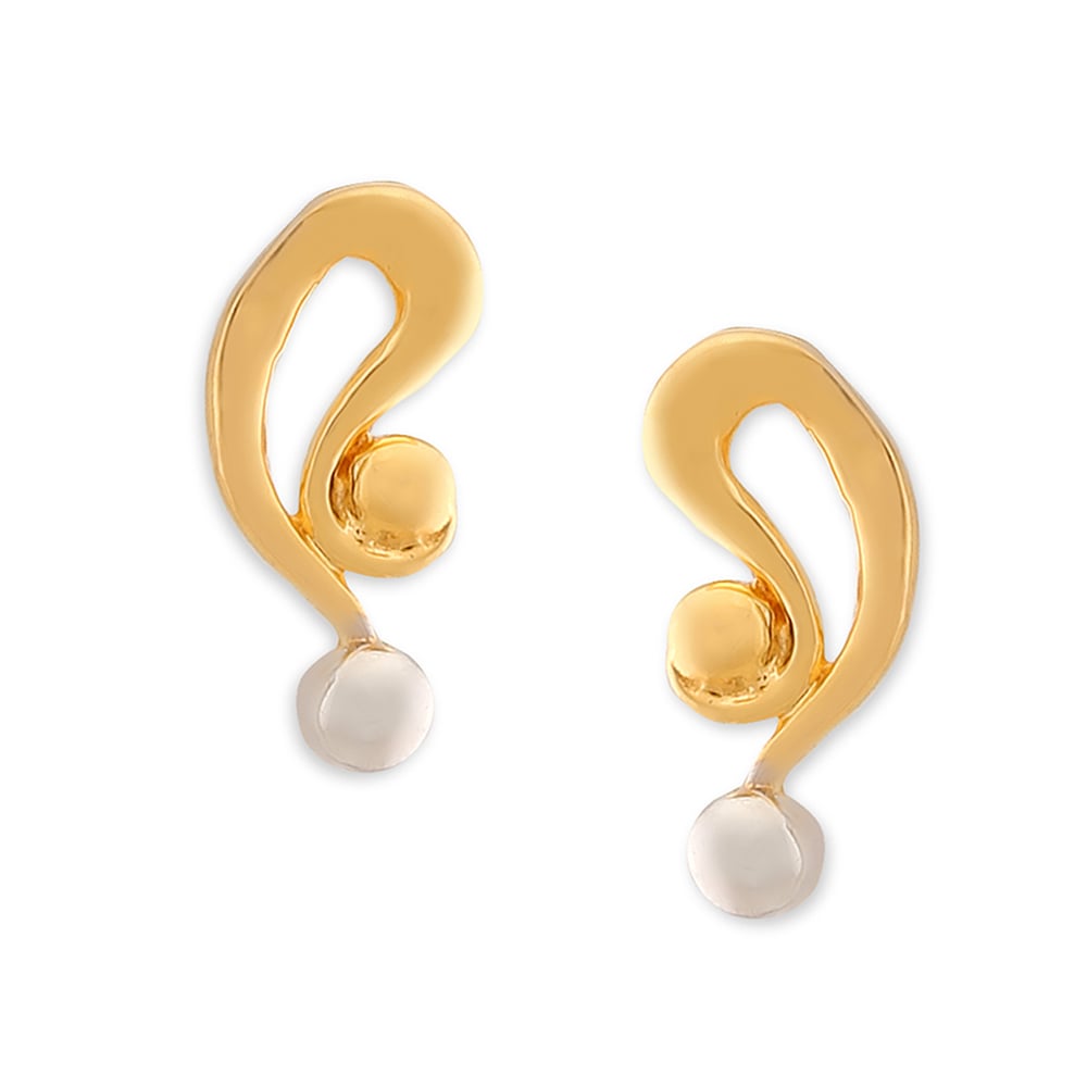 

Contemporary Curvy Gold Stud Earrings for Kids