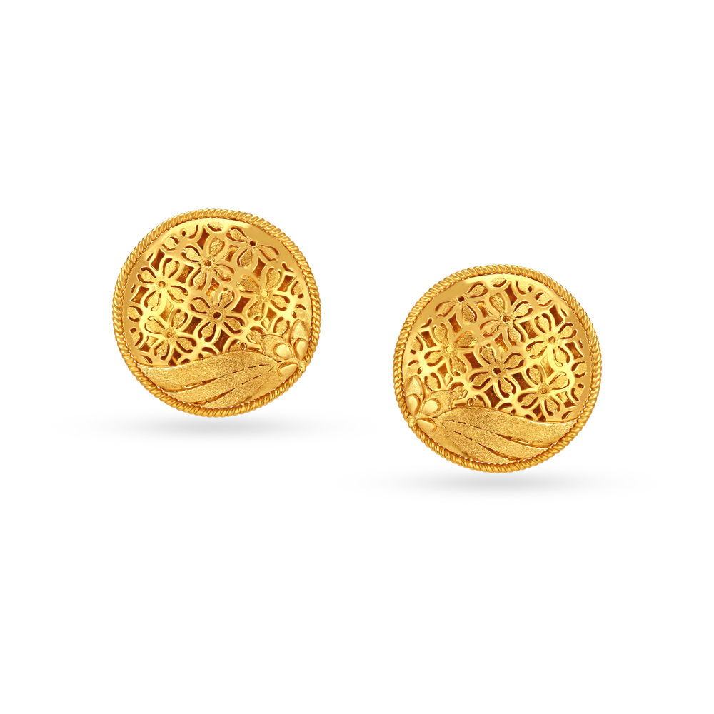 Glamourous Gold Pendant and Earrings Set,,hi-res image number null