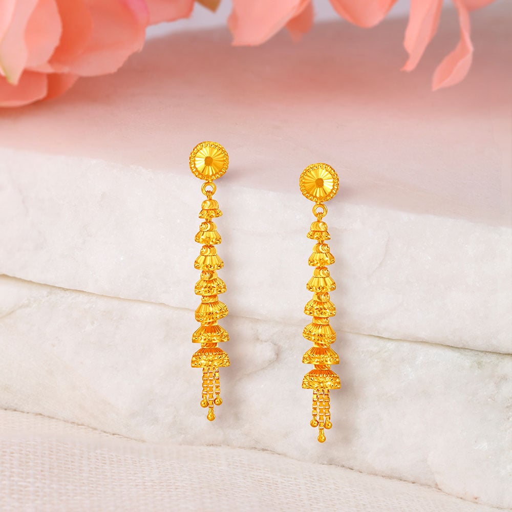 Traditional Dainty Gold Multi Layer Jhumkas,,hi-res image number null