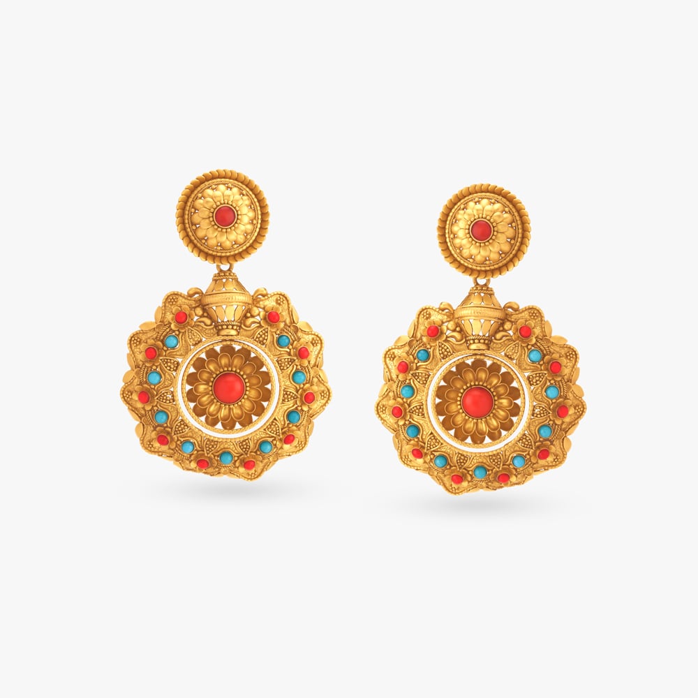 Vibrant Necklace Set with Turquoise and Coral Stones,,hi-res image number null