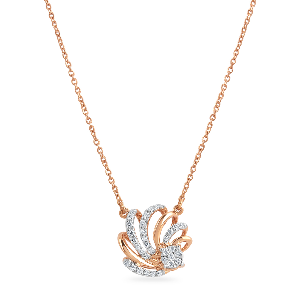14KT Rose Gold Catch Me If You Can Diamond Pendant with Chain