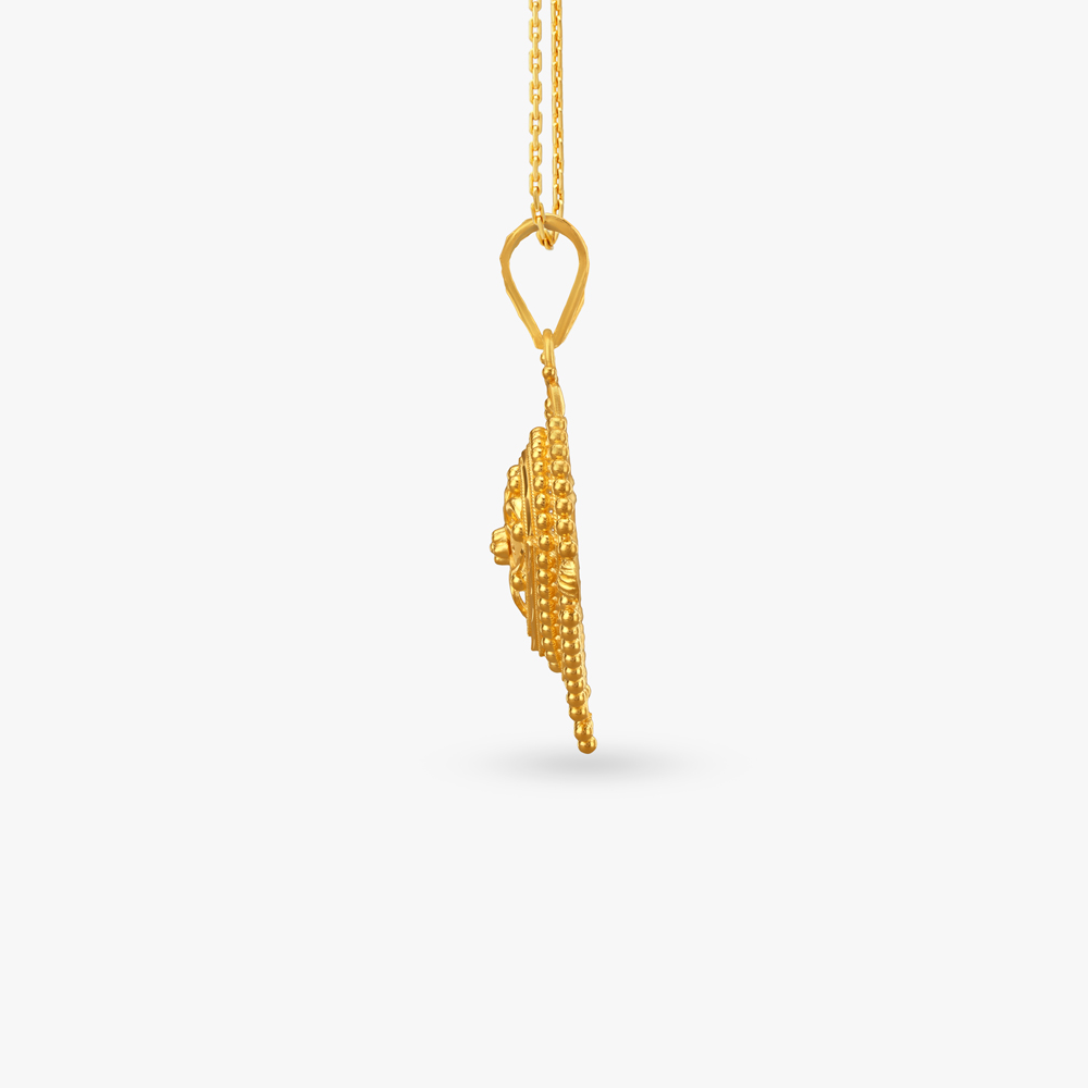 Floral Grandeur Gold Pendant and Earrings Set,,hi-res image number null