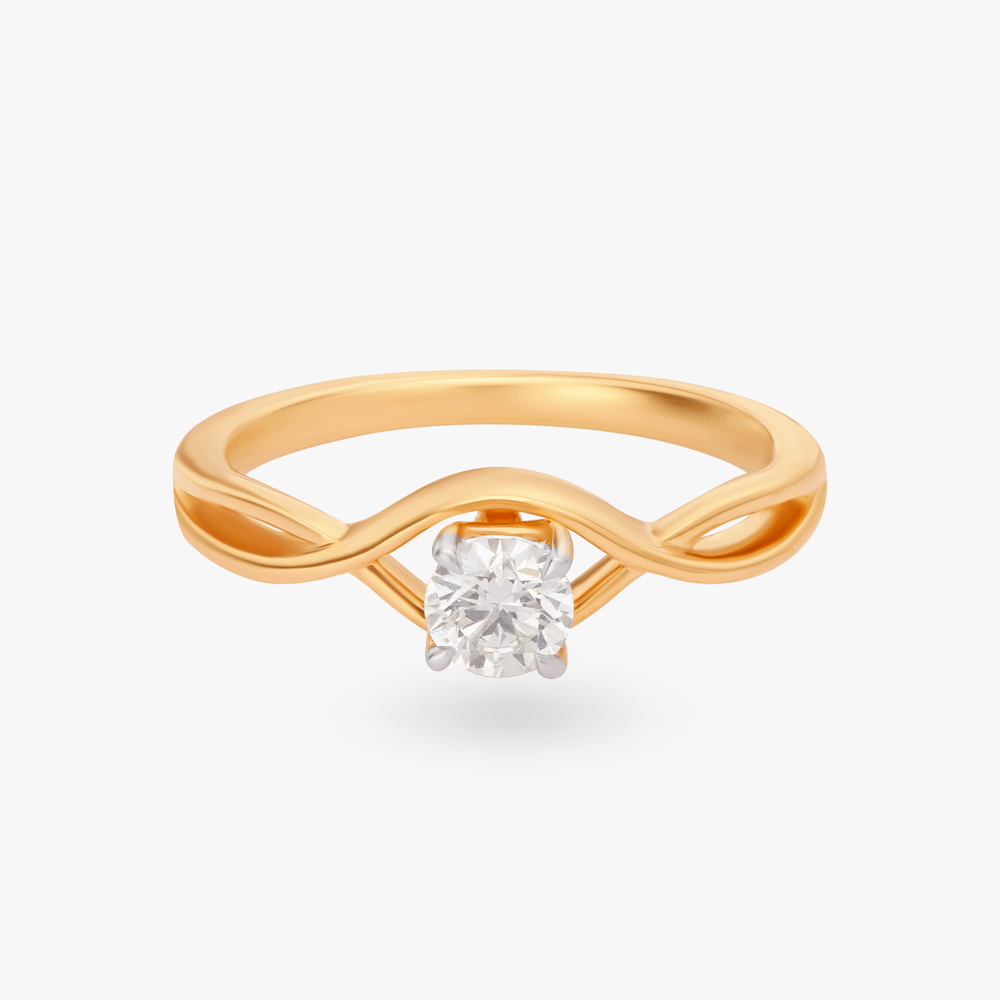 Sparkling Swirl Solitaire Finger Ring,,hi-res image number null