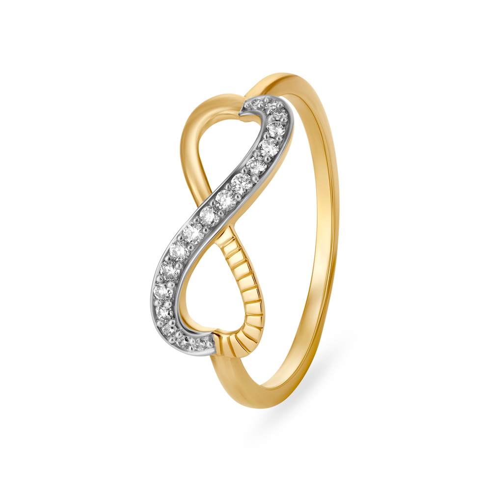 14KT Yellow Gold Forever And Ever Diamond Finger Ring,,hi-res image number null