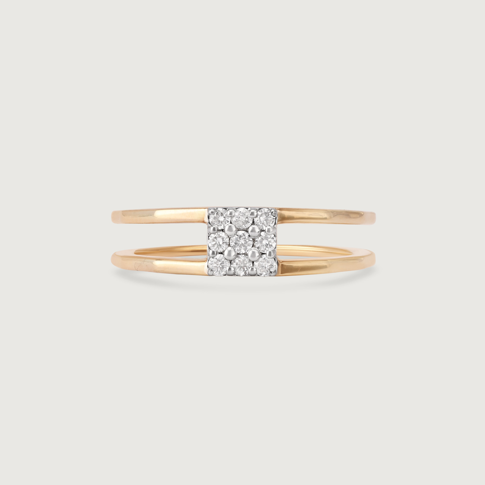 Lustrous Divide 14KT Gold & Diamond Ring,,hi-res image number null