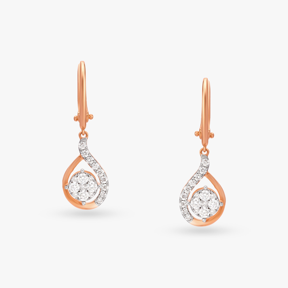 Teardrop Diamond Drop Earrings,,hi-res image number null