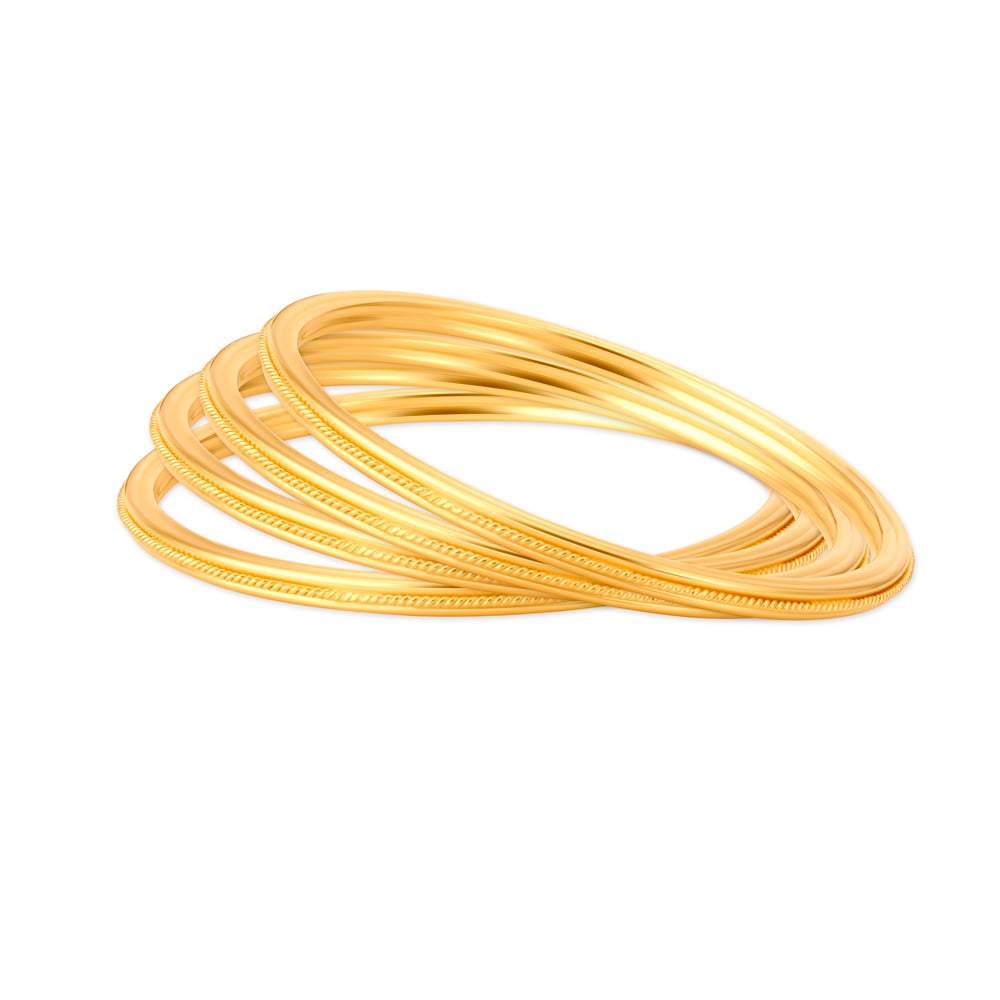 Carved Glossy Gold Bangle,,hi-res image number null