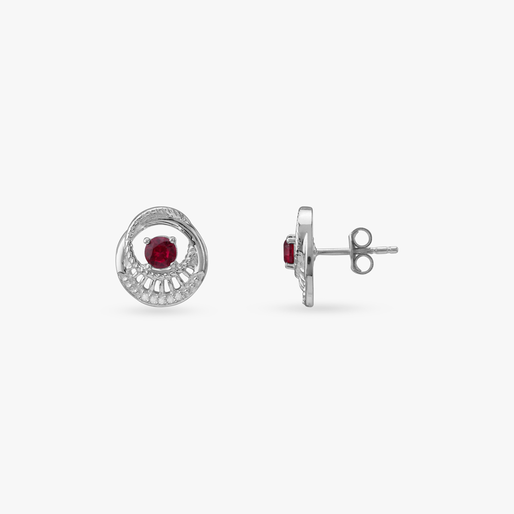 Crimson Radiance Silver Pendant and Earrings Set,,hi-res image number null