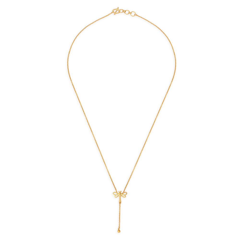 Cute Fly Shaped Gold Pendant with Chain For Kids,,hi-res image number null