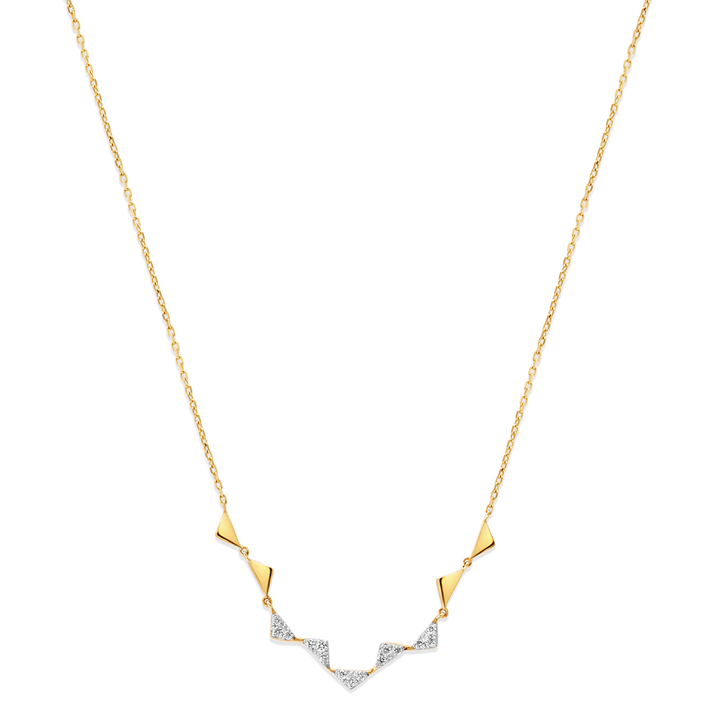 14KT Yellow Gold Divine Peaks Diamond Necklace,,hi-res image number null