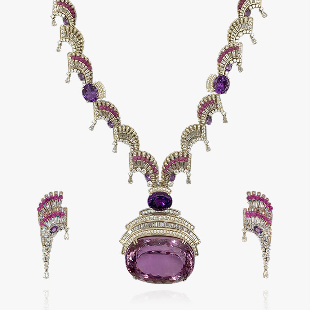 Majestic Arc Diamond Necklace Set,,hi-res image number null